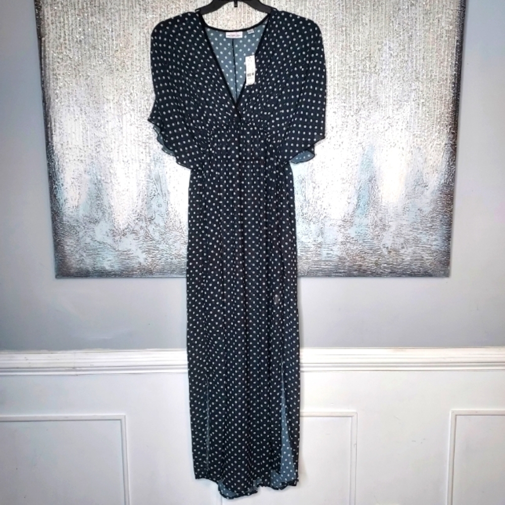 Sweet Pea for New York & company sheer polka dot Swim cover-up Sz-M
